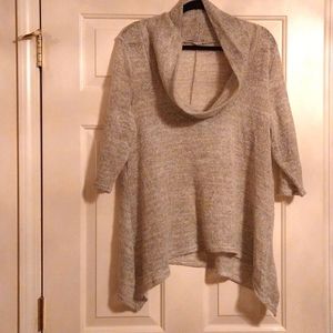 Lovely soft gray shabby chic beautiful leisure neck plus size women's sweater